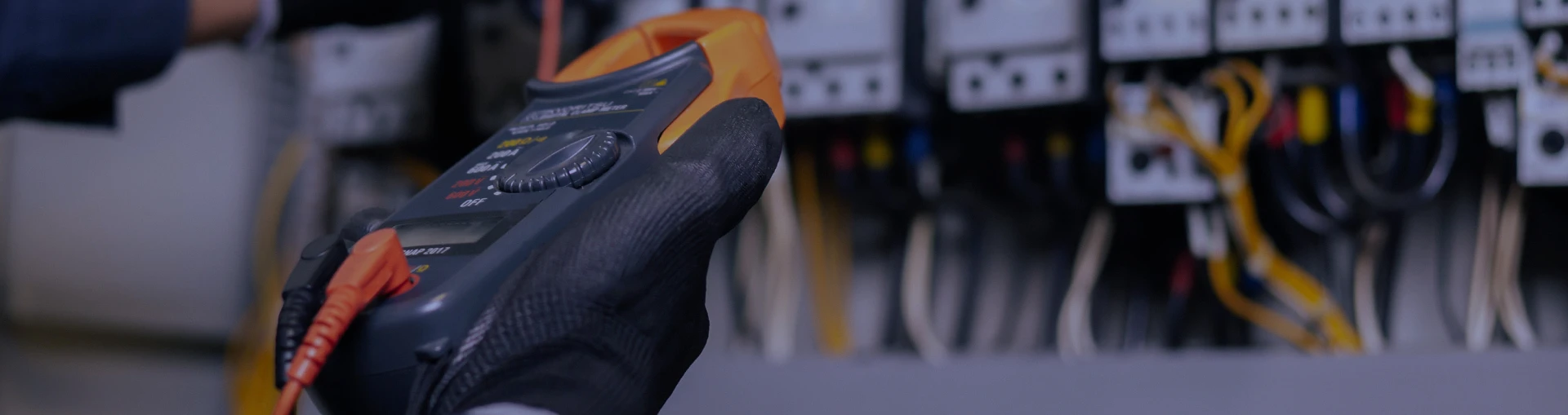 Electrician testing electrical wiring