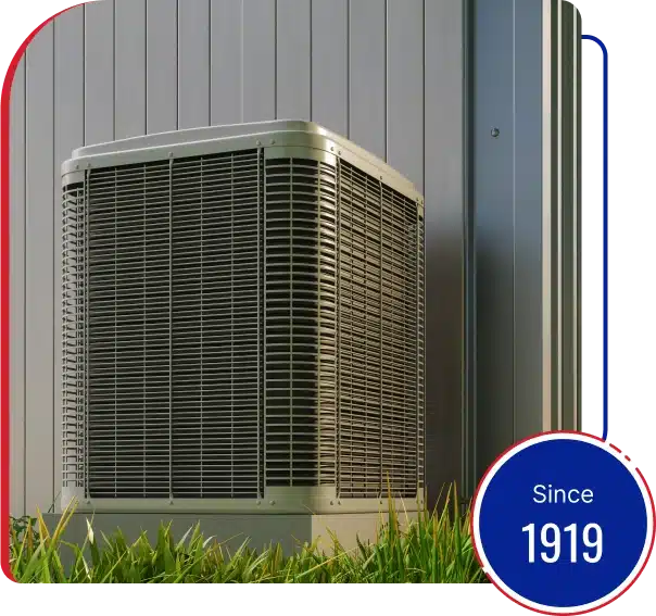 Outdoor AC unit on concrete slab
